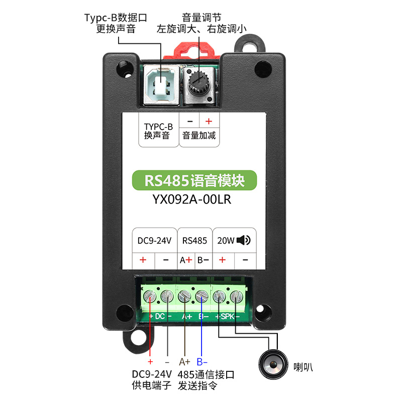 不朽情缘RS485语音？閙odbus和谈导轨装置工业报警？閅X092A00LR